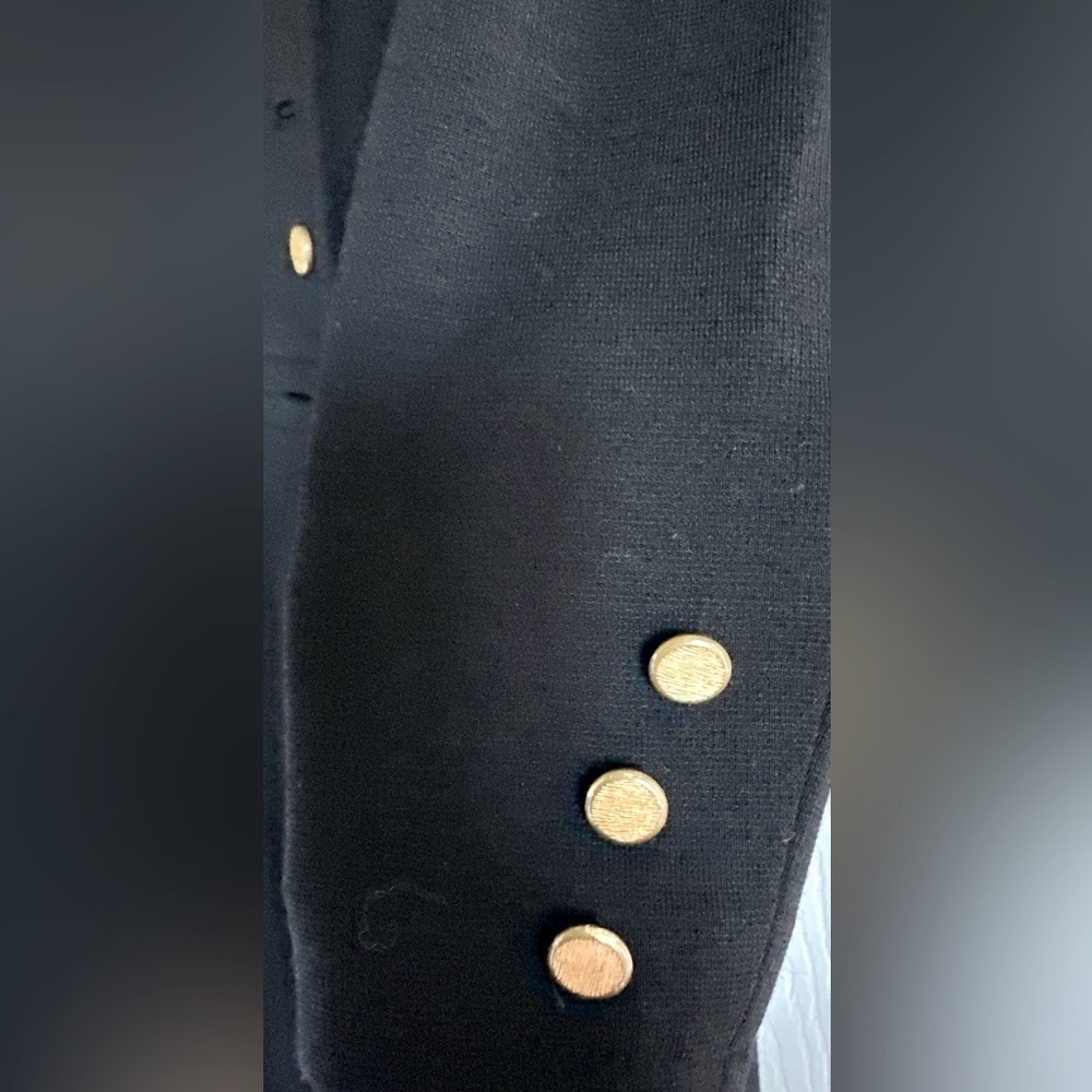 1960s Butte Knit Double Breasted MILITARY STYLE Wool Blend Long Coat - Picture 13 of 16